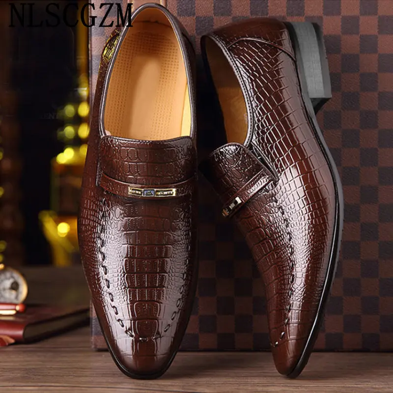 Italiano Office 2024 Loafers for Men Formal Shoes Oxford Shoes for Man Coiffeur Business Suit Slip on Shoes Men Leather Casual