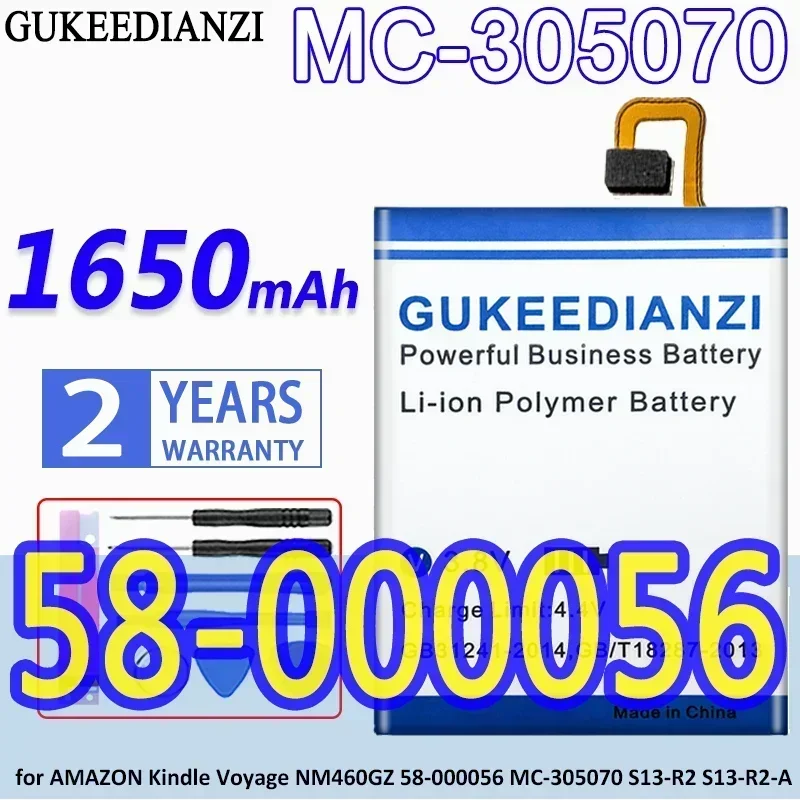 GUKEEDIANZI High Capacity Battery 1650mAh for AMAZON Kindle Voyage NM460GZ 58-000056 MC-305070 S13-R2 S13-R2-A Tablet