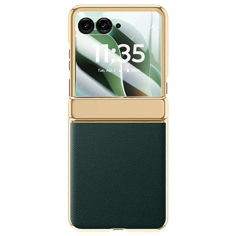 

For Motorola Razr 60 Ultra Case Luxury Electroplating Leather Hinge Cover For Moto Razr60 60Ultra Camera Protection Shell