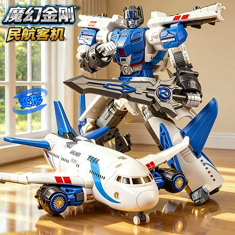 Mech Warrior Mecha Aircraft Model Transformation Action Figure Robot Toys Transport Aircraft High-Speed Train Deformation Toys