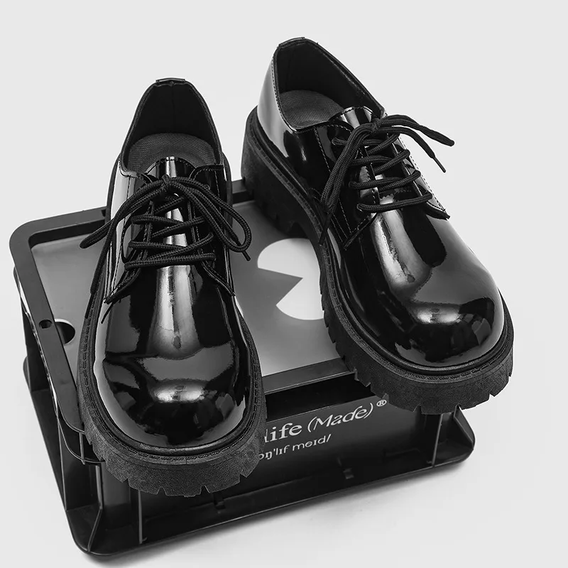 

Men's Business Patent Leather Dress Shoes Big Head Casual Shoes for Men Anti Slip Comfort Fad Wedding Banquet Party Formal Shoes