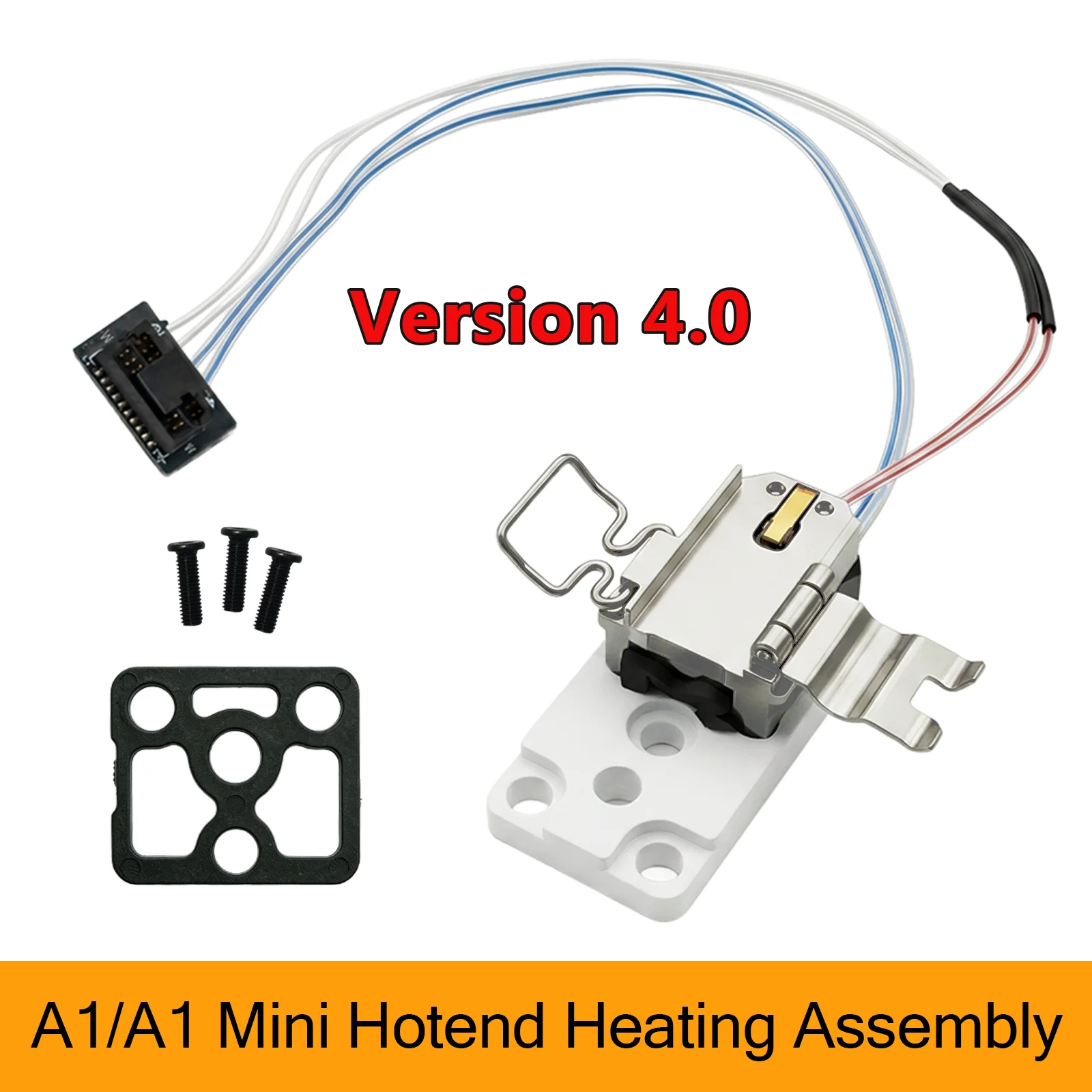 For Bambu Lab A1/A1 Mini Zirconia Hotend Heating Assembly Block Kit Upgraded 4.0 Ceramic Insulator Base 300℃ 3D Printer Parts