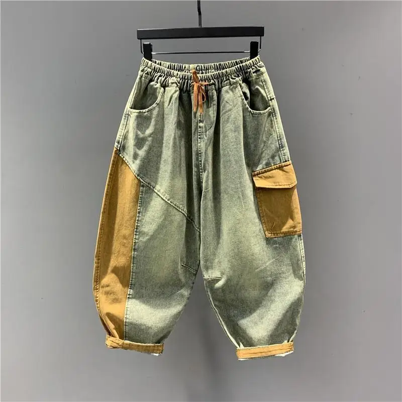 

Мужские джинсы-харланы Extra Large 300 Pou Color Blo с широкими штанинами, эластичным поясом на шнурке, повседневные, модные, весна-осень