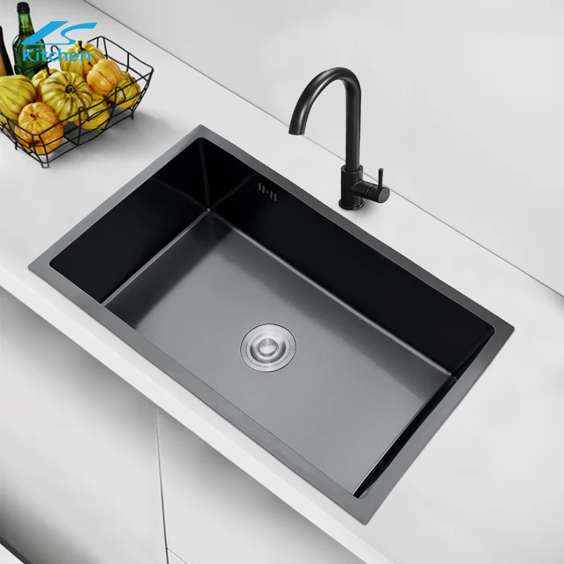 

Wholesale Handmade Single Bowl Kitchen Sink 304 Stainless Steel Black Sink Undermount Kitchen Sink Fregaderos De Cocina