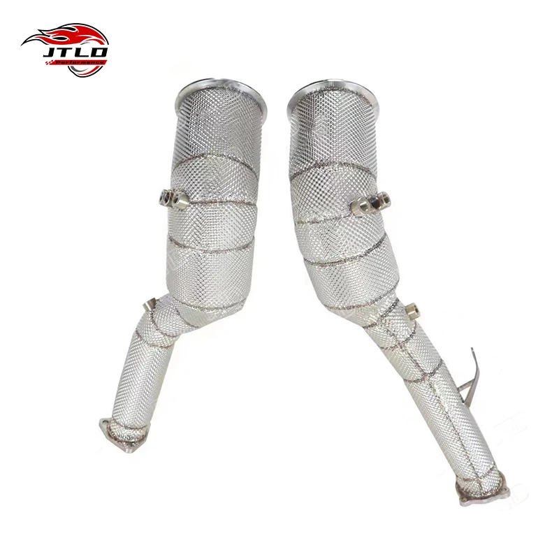 Sports Downpipe Exhaust Header Pipe With Heat Shield For Porsche Macan GTS 2.9T With OPF, Performance Exhaust System Front Pipe