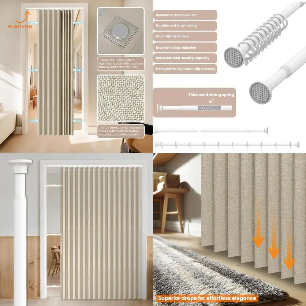 

Кремово-желтый комплект затемняющих стеклянных дверных штор мощностью 74 Вт x 78 л со штангой для спален и гостиных