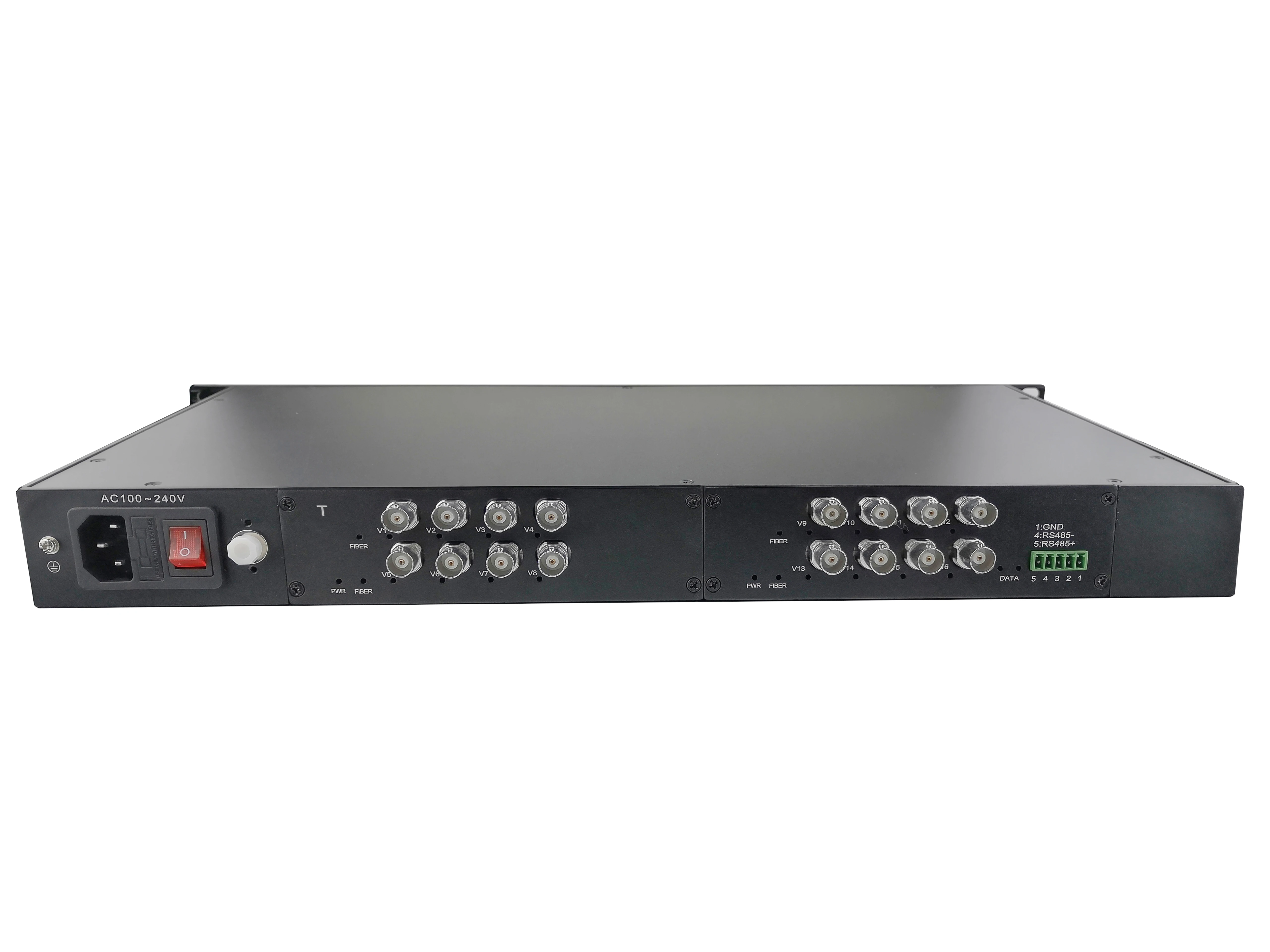 16 Channel BNC 5MP AHD CVI TVI Video Digital Fiber Optical Converter for Hik Vision Dahua CCTV Camera