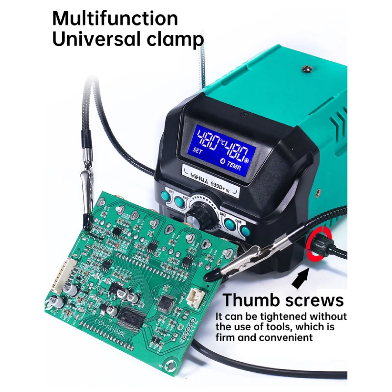 High Quality YIHUA 939D+ III 110W Adjustable Temperature Digital Display LED Magnifier Desoldering Rework Soldering Iron Station