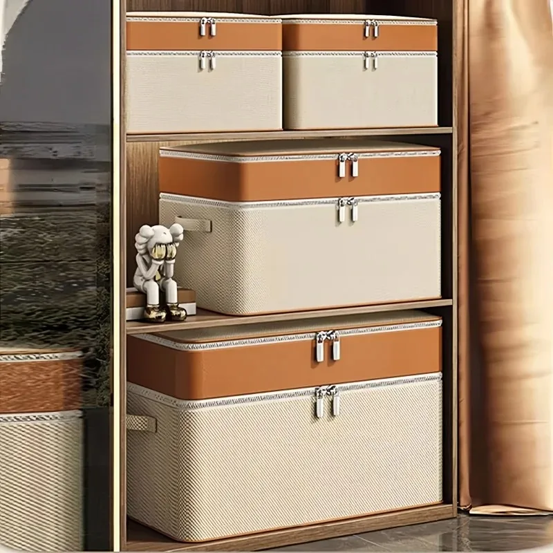 Large Capacity Double Zipper Quilt Storage Box Foldable With Handle Design Storage Organizer Boxes Tool Folding Home Garden