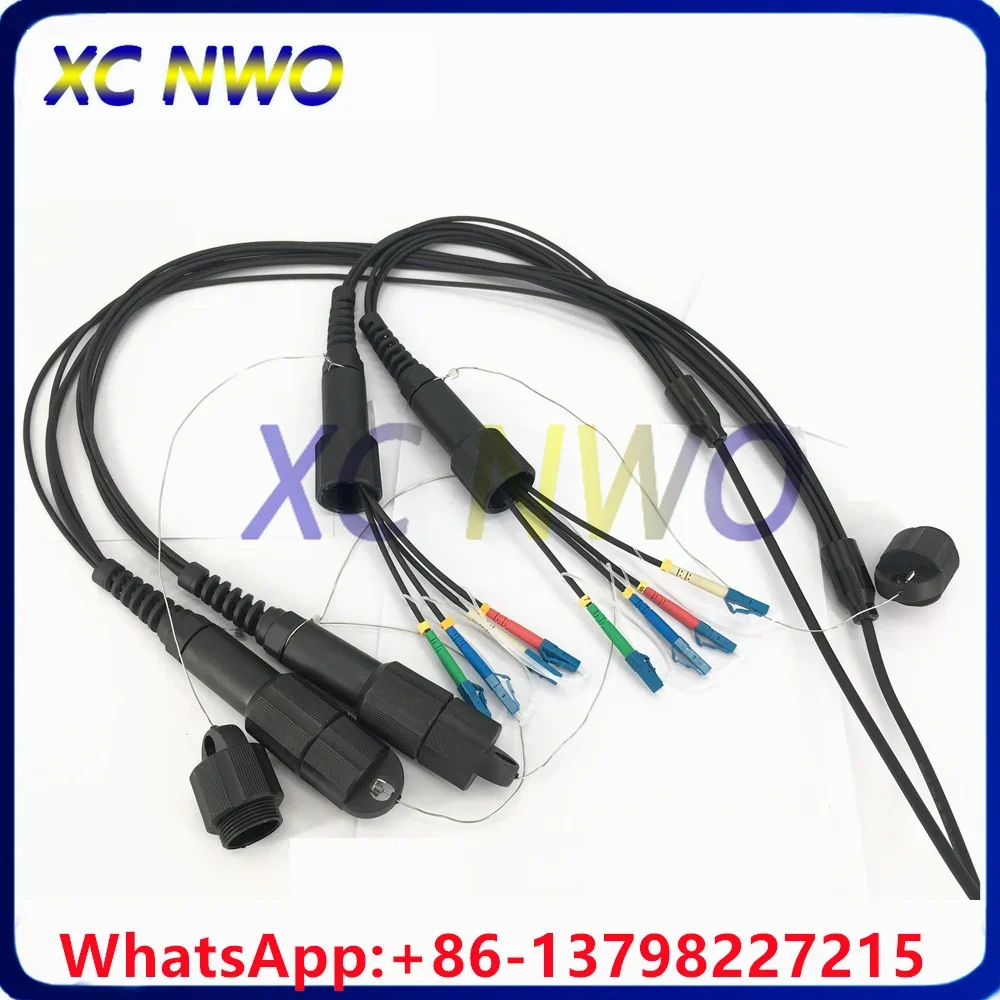 SM,8C,G657A1,TPU Jacket,Imported Armaid Yarn, Armored Black Cable,Dia:5.0mm,2 PDLC/UPC(4cores)-2 PDLC/UPC(4cores)-300M  PCD380