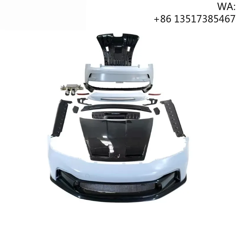Kit de Carrocería Grande Estilo GT de Fibra de Carbono Seca de , Apto para Modificación de Porsche 911 992 Carrera S