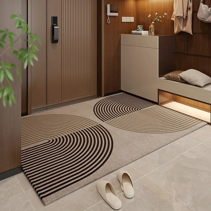 VIKAMA Modern Geometric Curved Rug Non Slip Wear Resistant Easy Clean Hallway Entrance Bedroom Living Room Home Decor Carpet