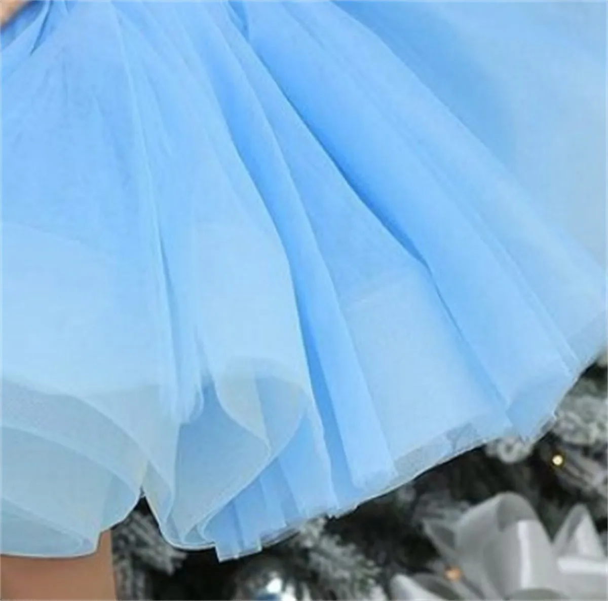 Sky Blue Flower Girl Dress  Feathers Beading Sequin Kids Dresses Ball Pageant For Wedding Party First Communion Gown