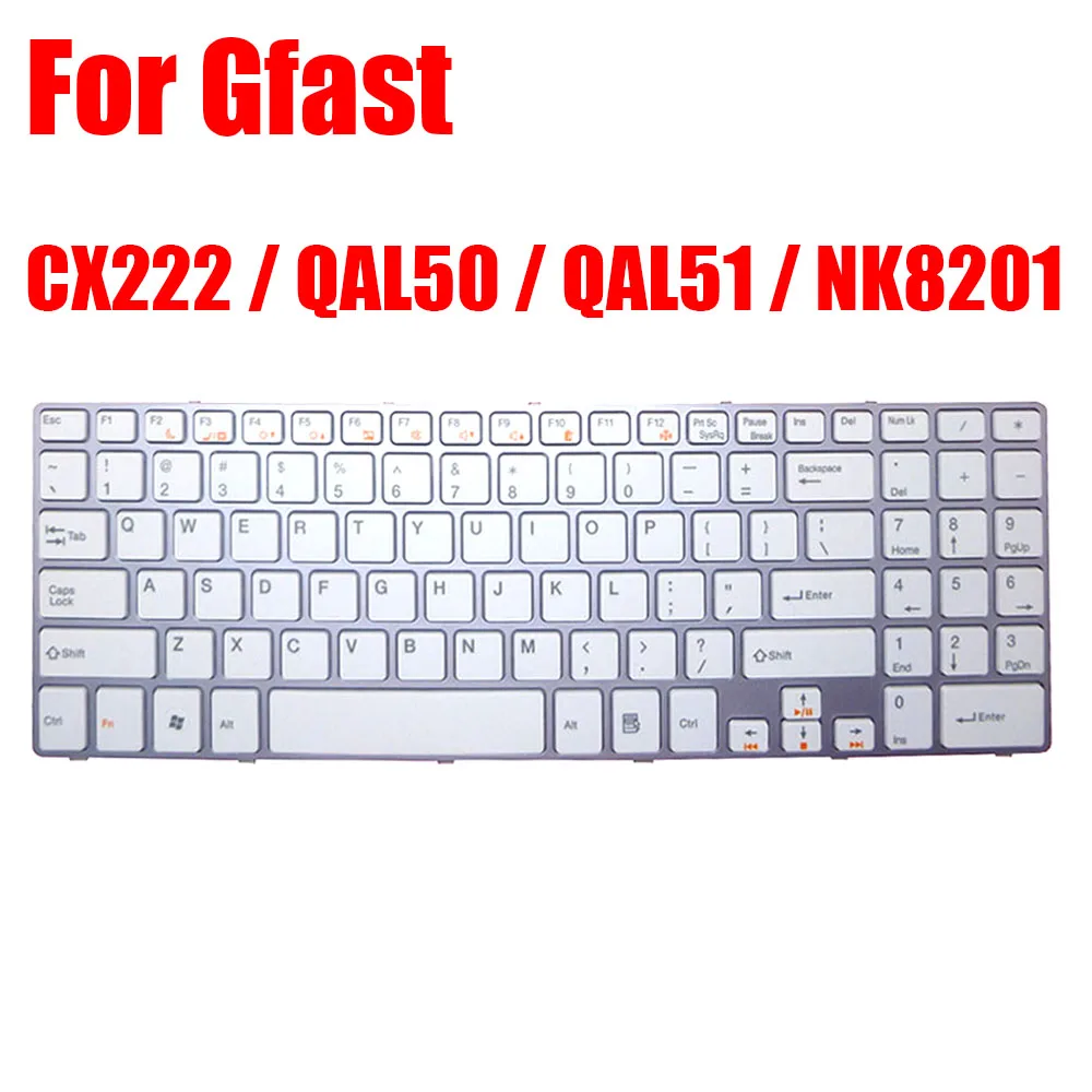 

English US Laptop Keyboard For Eurocase For Gfast CX222 QAL50 QAL51 NK8201