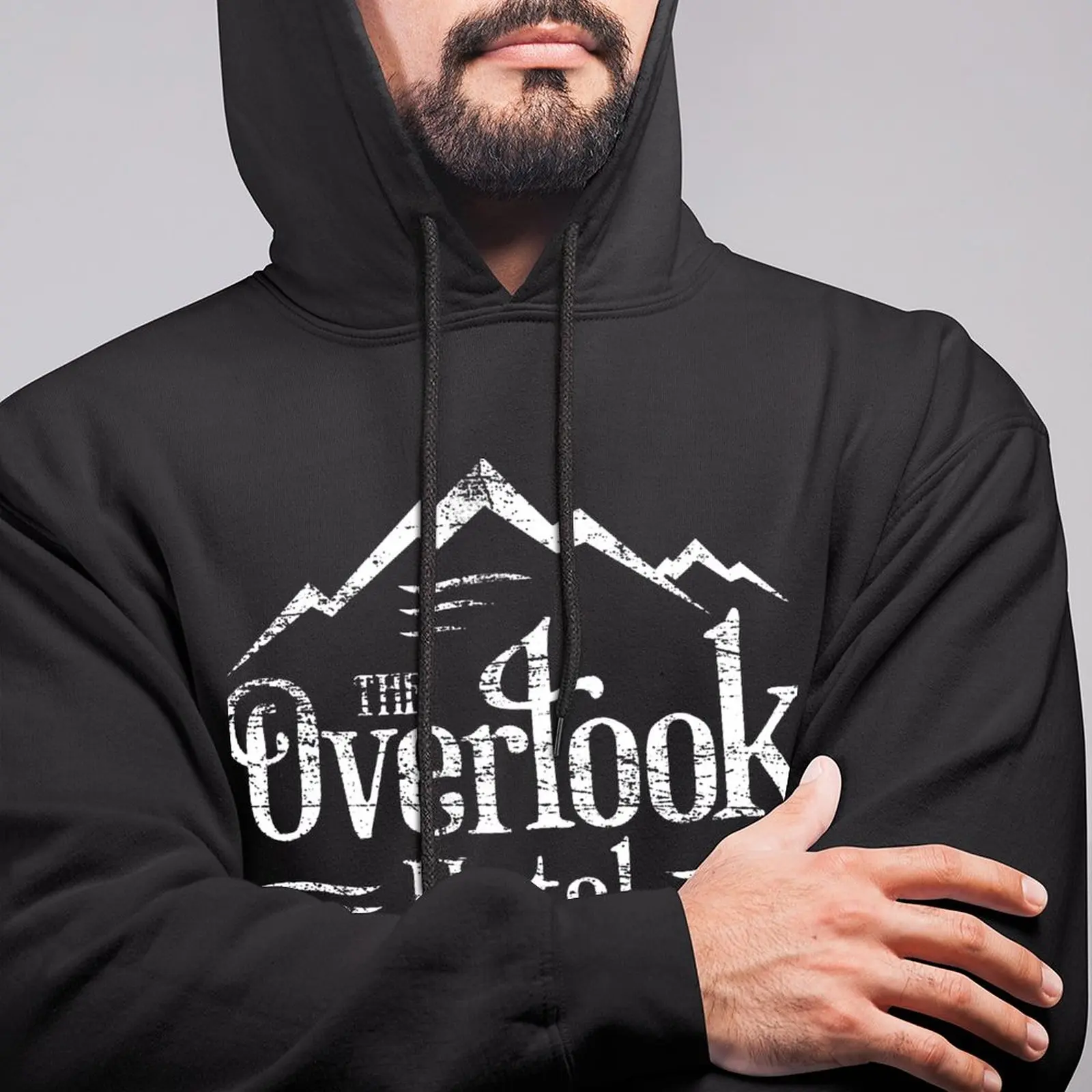 Stephen King Casual Hoodies Men The Overlook Hotel T Shirt Worn Look Pretty Pullover Hoodie Winter Street Style Sweatshirts Top