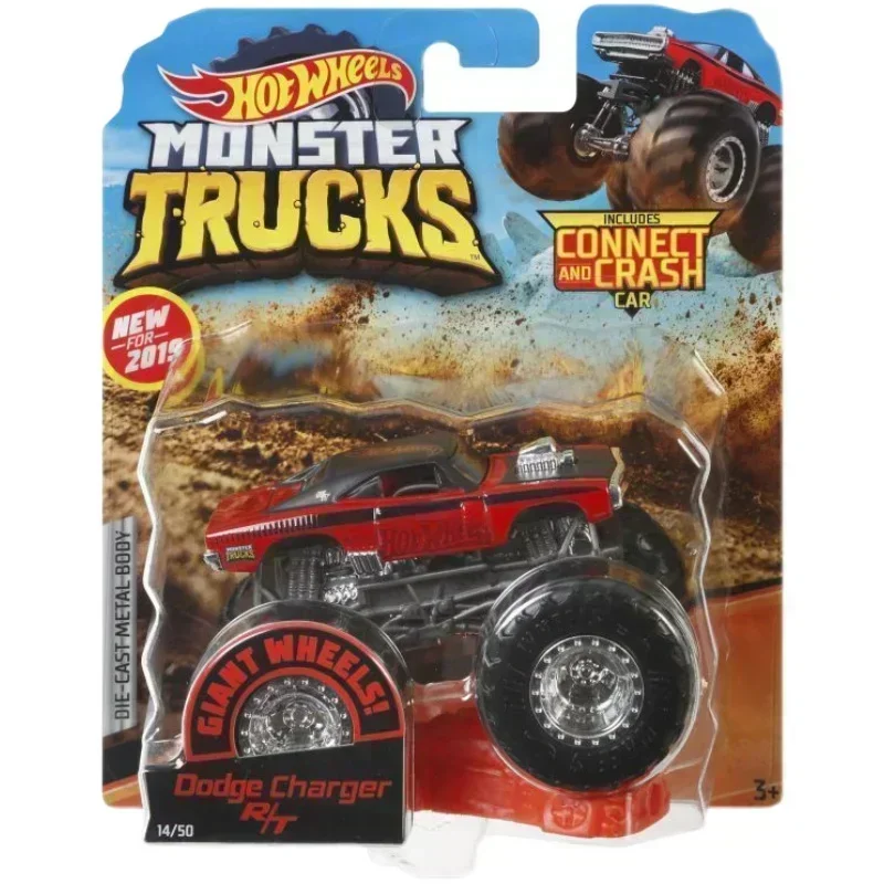 Original Hot Wheels Car Monster Truck 1/64 Giant Wheels Muscle Jeep Big Feet Voiture Model Toys for Boys Children Birthday Gift