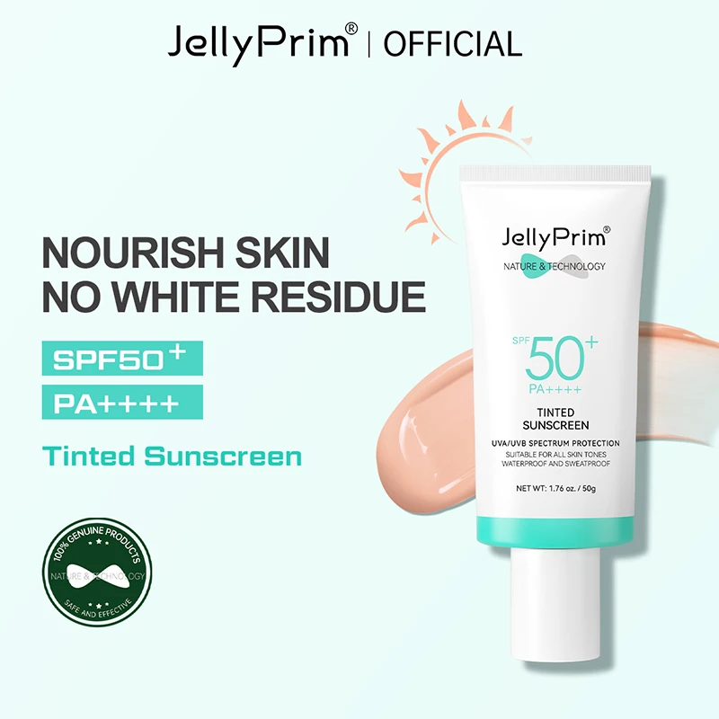 

JellyPrim Facial Sunscreen SPF 50+ UV Protective Oil Control Anti Aging Whitening Cream for All Skin Tones Skin Care Products