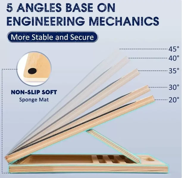 Adjustable Wooden Balance Board for Home Fitness, Calf Stretch Pedal & Wooden Tension Board