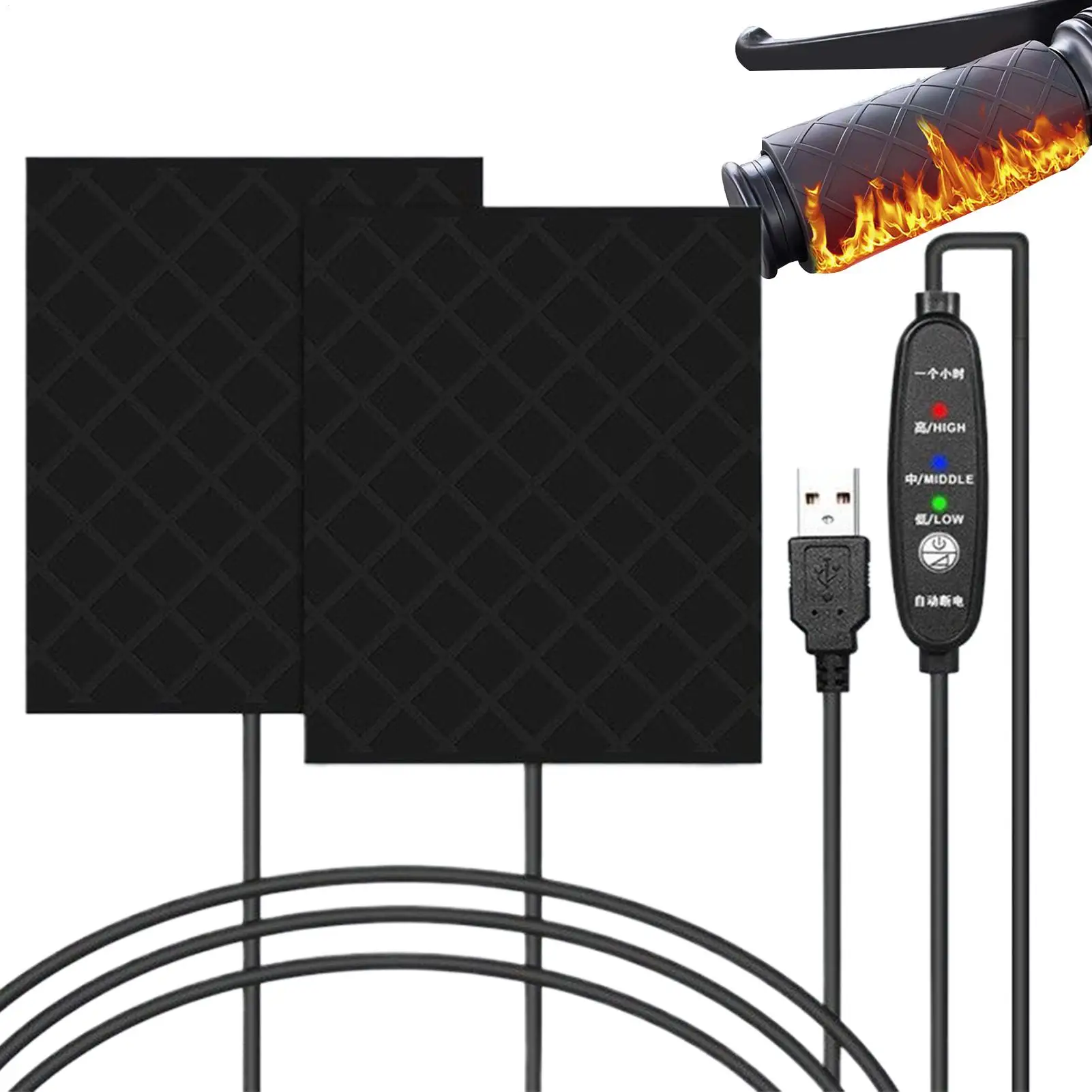 Heated Handlebar Stickers For Electric Vehicles, Winter Warmth, USB Handlebar Gloves, Universal For Motorcycles Electric Bike