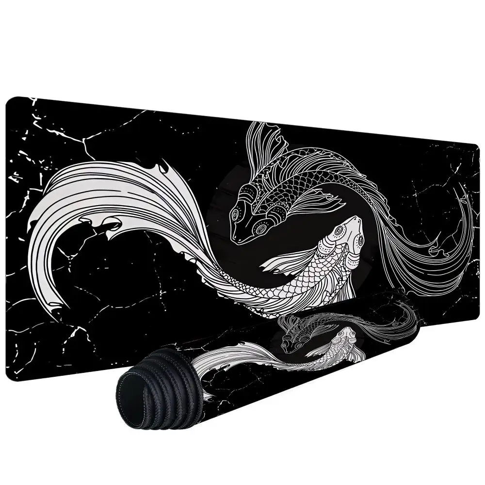 

Игровой коврик для мыши Fish XXL Lock Edge, с изображением карпов кои, нейтральный, большой, для клавиатуры и мыши, настольный коврик Beast, для подарка