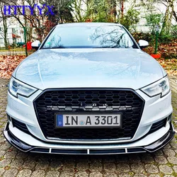 Gloss Black Car Front Bumper Splitter Lip Diffuser Body Kit Spoiler Guard For Audi A3 8V QUATTRO Standard 2017 2018 2019 2020