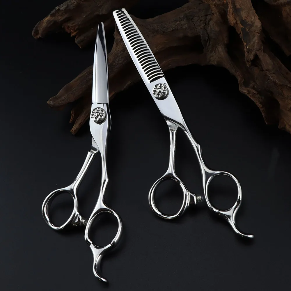 

Professional JP 440c steel 6 '' scissor Silver hair scissors haircut thinning barber makas cutting shears hairdresser scissors