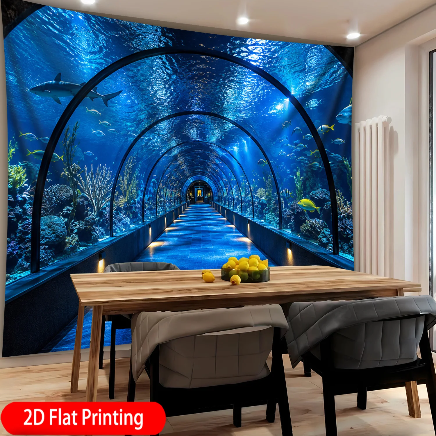 Ocean Tunnel Tapestry Wall Han - Ocean Aquarium 评论和价格