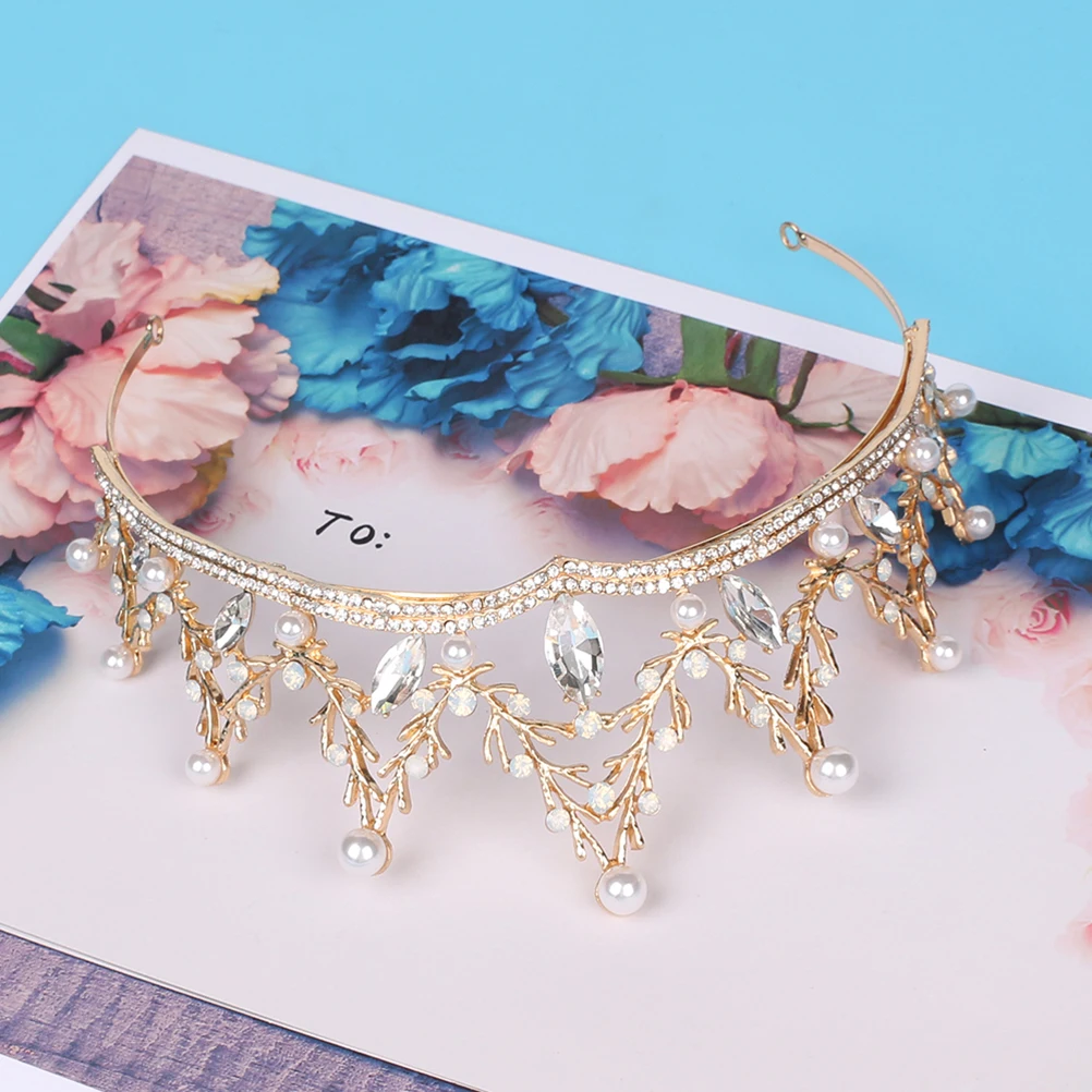 

Baroque Rhinestones Tiara Crown Gold Bridal Wedding Headpiece Women Wedding Tiara Rhinestone Bridal Crown Jewelry Hair