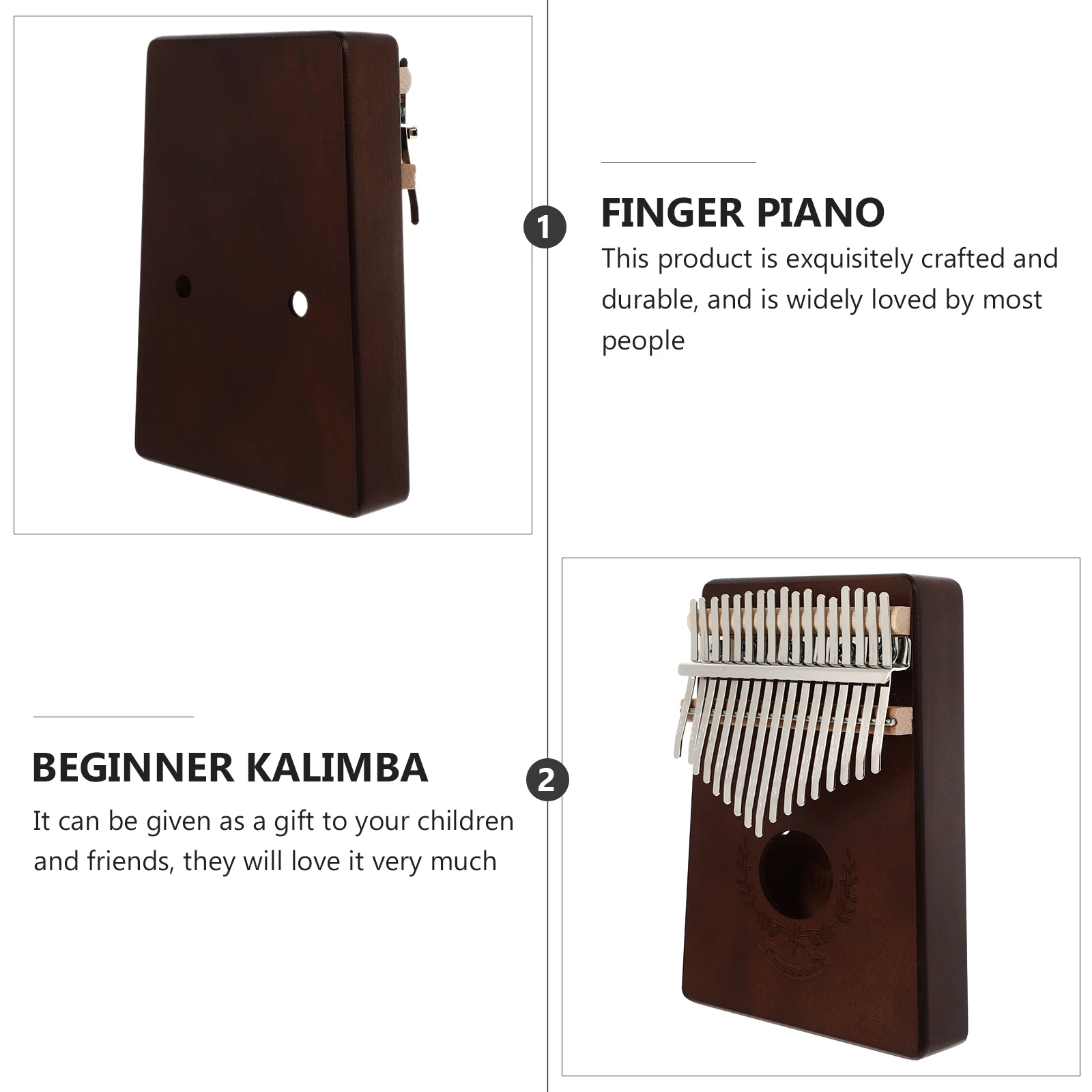 

Portable Kalimba Finger Piano 1Set Exquisite Craftsmanship Lightweight Beginner Friendly Musical Instrument Gift Coffee