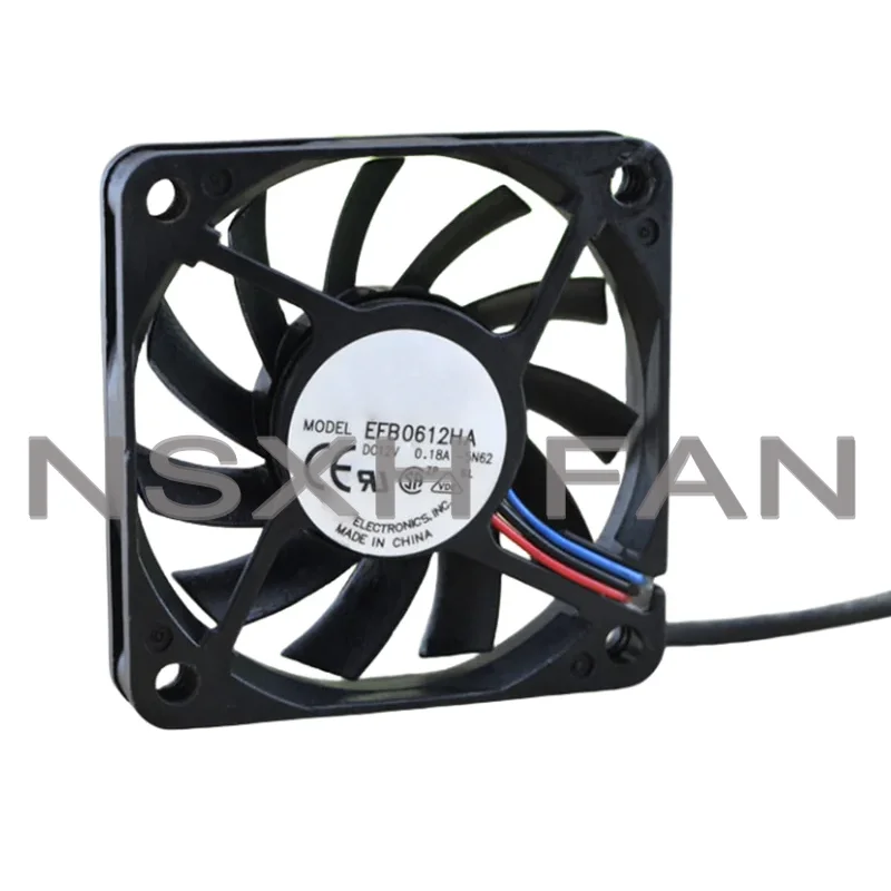 New CPU Cooling Fan EFB0612HA 12V 0.18A 6CM Ultra Thin Chassis Computer Fan 6010 60*60*10mm