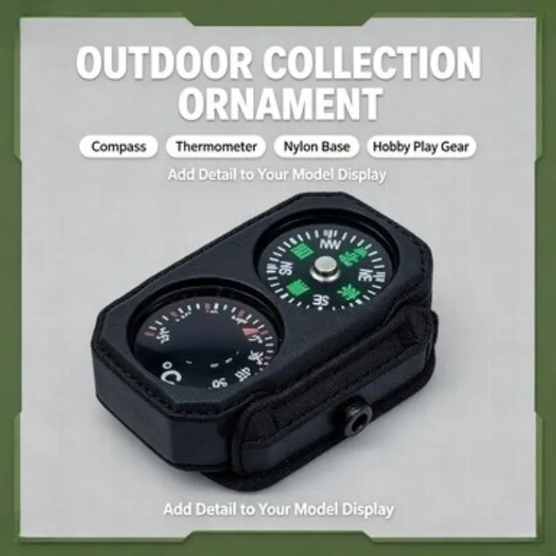 Accessoires décoratifs de Noël : Modèle de simulation de fusil de chasse, compas en nylon, thermomètre, base stable, affichage de la balance