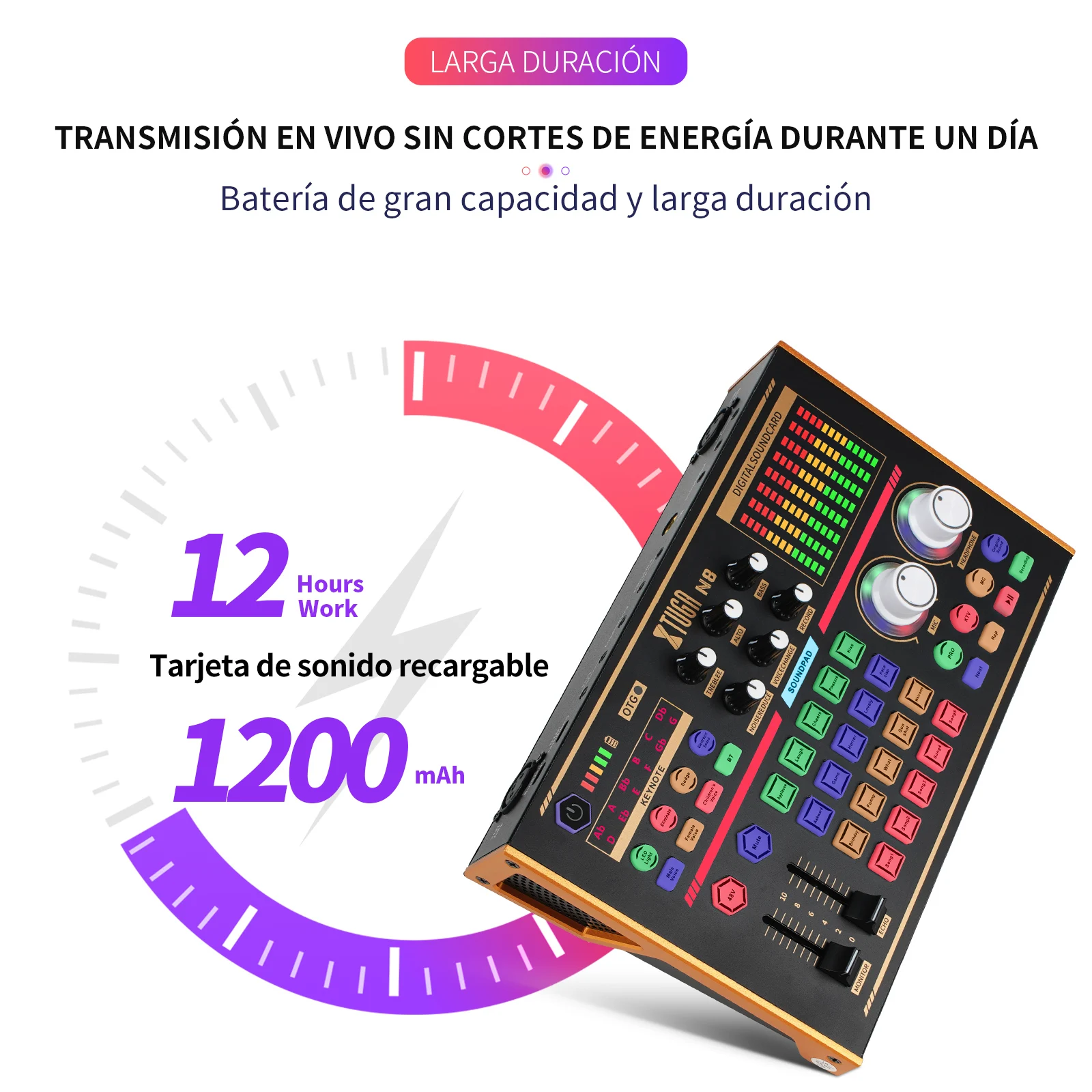 عشرة عناصر TLF Xtuga N8 48 فولت USB BT مجموعة ميكروفون حي لتسجيل الموسيقى o خلاط بطاقة الصوت مع وظيفة إلغاء الضوضاء لـ