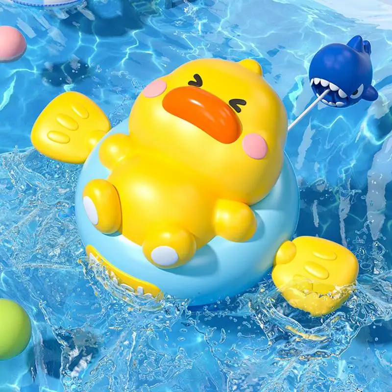 Funny Bath Toys Animal Shaped Bathtub Water Toys Water Play Pull Rope Swimming Cute Fun Toys Interactive Bath Toy for Boys Girls