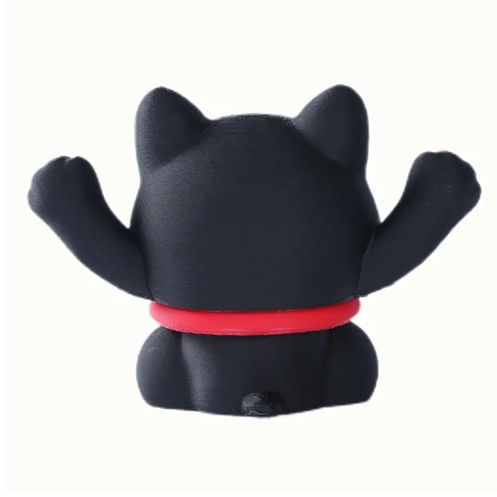 Telescopic 3D Printed Spiral Cat Passthrough Rotating Cat Ornament Animal Sculpture PLA Material Kitten Figurines Desktop