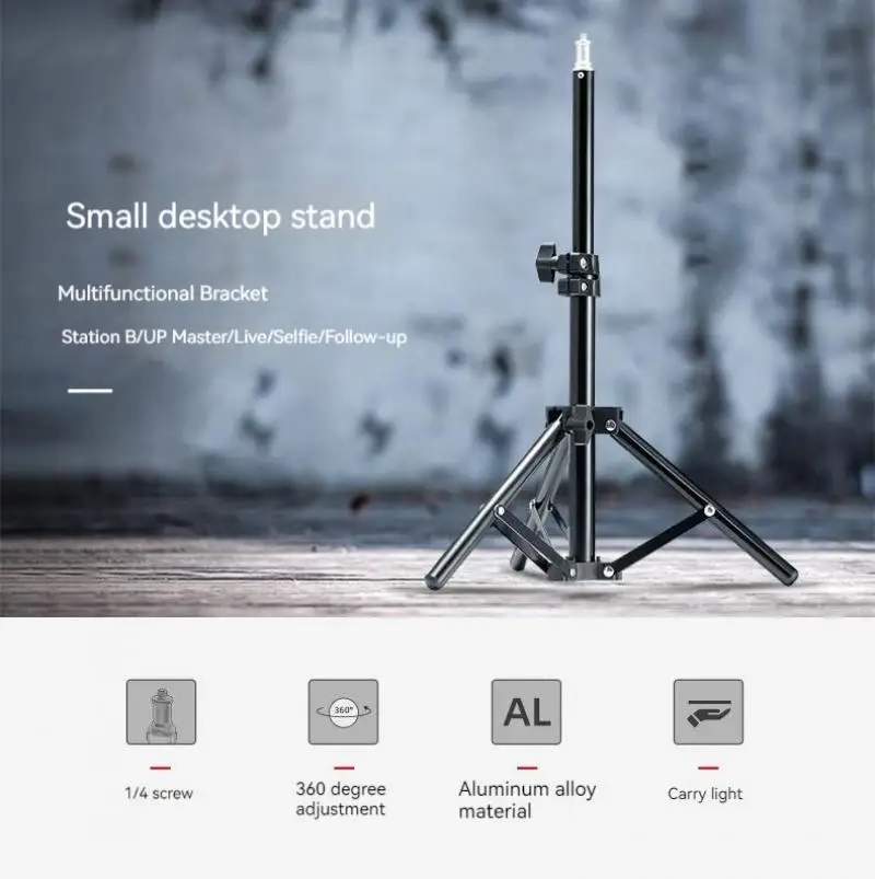 Складной Настольный Штатив 55/75 см, металлический держатель для мобильных устройств, для прямых трансляций, ding1/4 винта, с сумкой для хранения