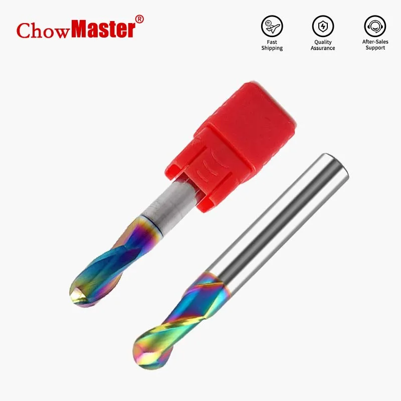 

Carbide Ball Nose End Mill HRC55 2 Flutes DLC Coated Tungsten Carbide Milling Cutter for Aluminum CNC Endmills R0.5-R10
