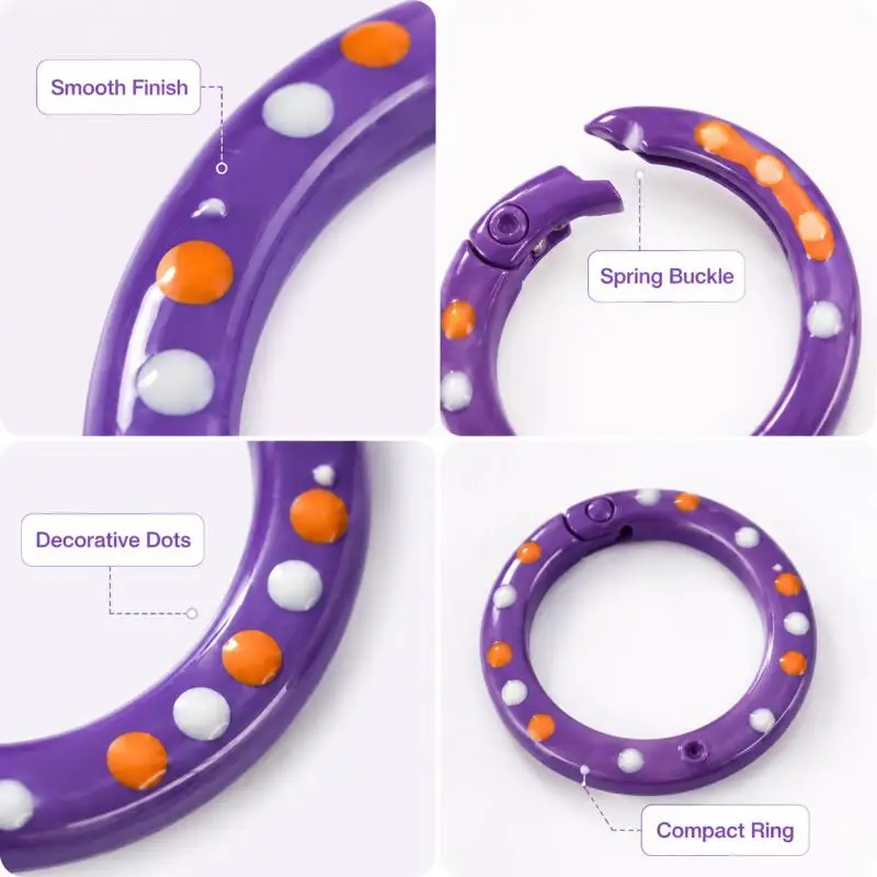 10 Stück/Packung Bunte Schlüsselanhänger-Knopf-Federhaken Schlüsselringe Clip-Haken Verbindungsringe für Schmuck Armband DIY – Detail 4