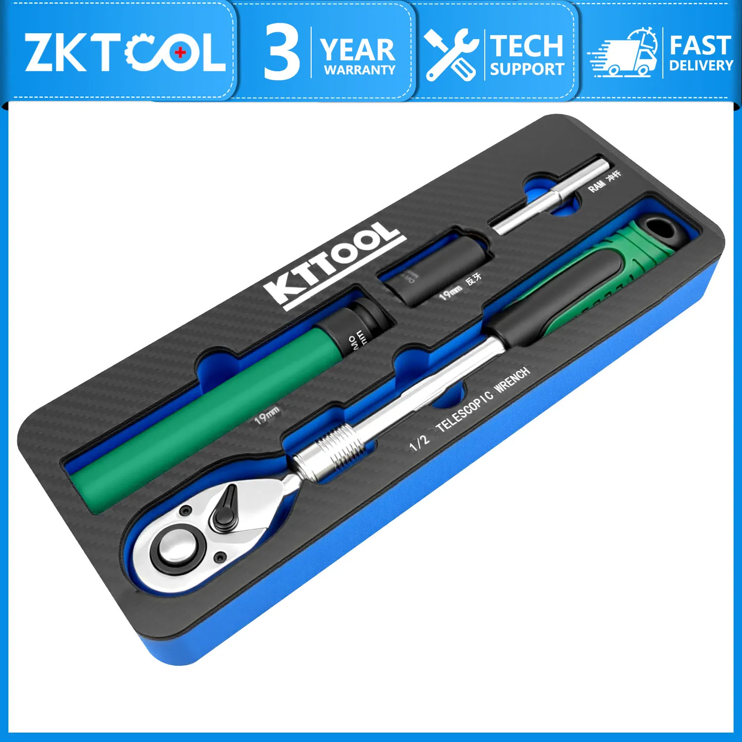 

4-Piece Wheel Nut Impact Socket Set 1/2" Drive Extra Long Impact Wheel Socket with 19/17mm Metric Socket with Ratchet Wrench