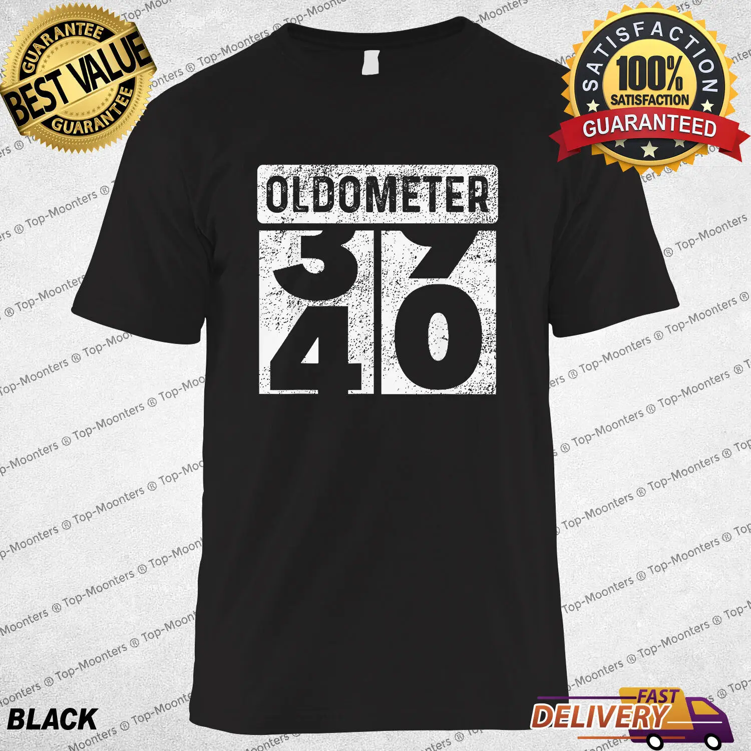 

Oldometer Odometer Funny 40th Birthday Gag T-Shirt Perfect For Forty Year Olds