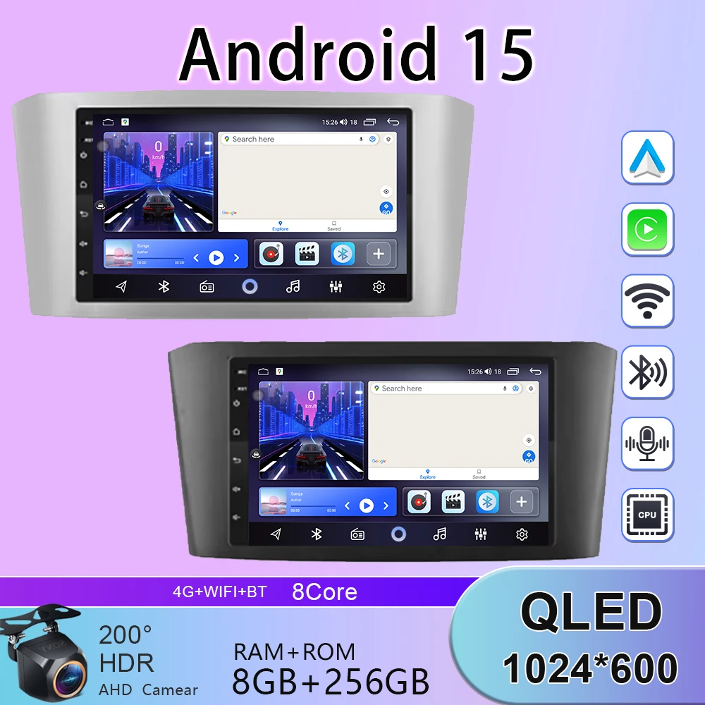 

BT 7 Inch For Toyota Avensis T25 2002-2008 Android 15 Car Stereo Radio Multimedia Video Player WIFI GPS Carplay Head Unit 4G RDS