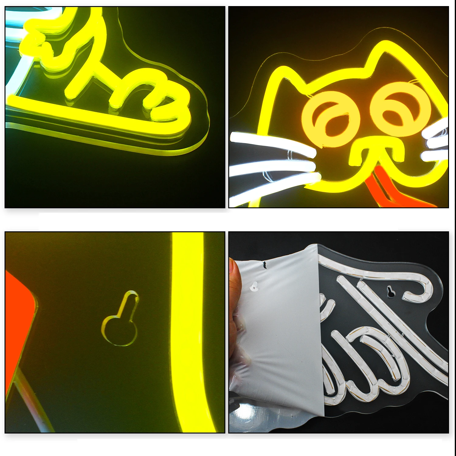 Bevanda Cat Neon Bar Neon Wall Decor Fun Cat LED Neon Sign Yellow Cat Bedroom Family Bar Party Game Room Cat Lover Gift