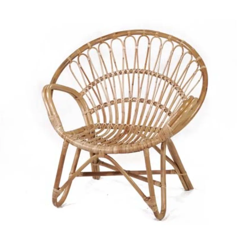 

Natural rattan wicker chair interior furniture seat handmade living room chair garden chair courtyard single lounge armchair