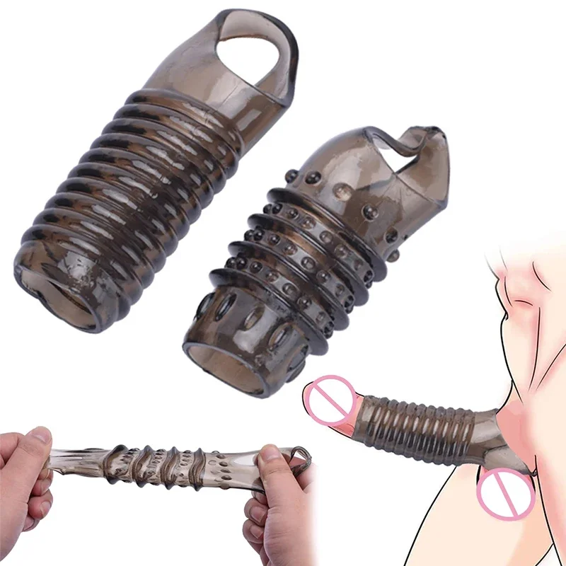 

GUUOAT sexy Threaded Sleeve Men Sex Toy Adult Wolf Teeth Lock Sperm Ring Lengthened And Thickened Penile Sleeve Obstructive Ring