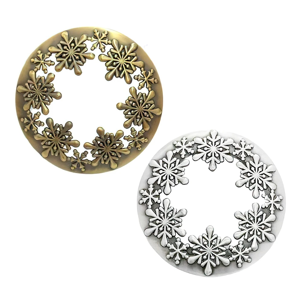 1pc Candle Topper Jar Lid Zinc Alloy Cover Carving Snowflake Candles Shade Sleeves fit 5.3-6.6cm Caliber Antique Bronze Silver