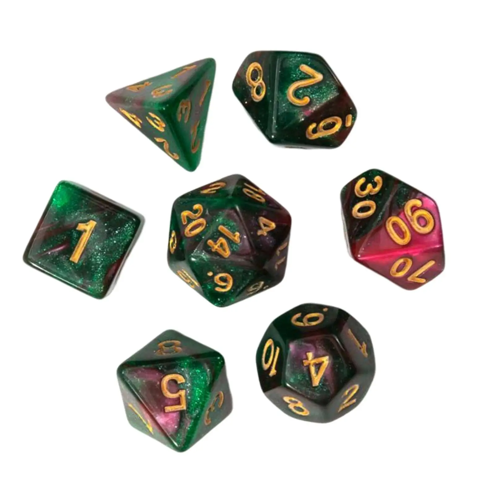 

Блестящие многогранные кубики, красочный акриловый набор из 7 кубиков оптом для настольных ролевых игр и игр в стиле казино