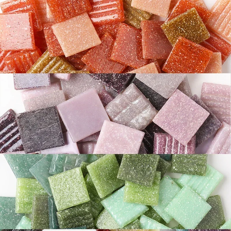 [Clearance Sale]85g/3oz approx.30pcs Mosaic Quartz Tiles 2cm/0.78in Square Tile 0.4cm/0.15in Thickness DIY Mosaic Material