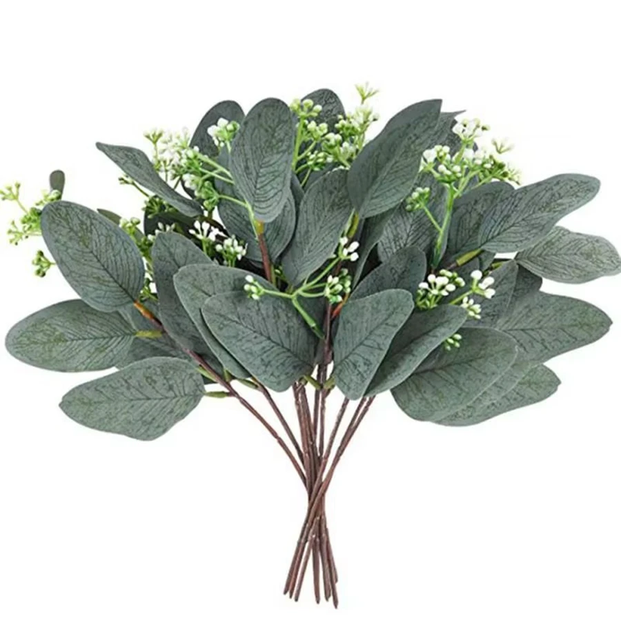 

Artificial Eucalyptu Leaves Stems Eucalipto Branche Christmas Floral Bouquets Wedding Holiday Greenery Home vase diy gift Decor