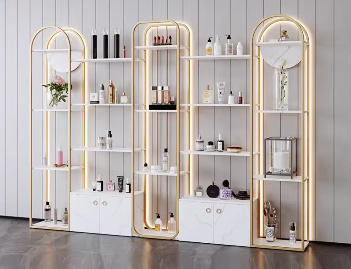 Cosmetics display cabinet Nail salon with light container tobacco and alcohol cabinet Product display cabinet Beauty salon shelf