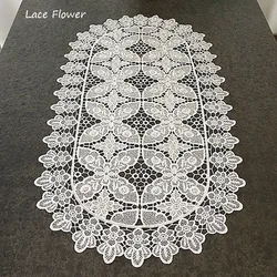 花と楕円形の刺繍が施されたテーブルランナーの旗,衣類カバー,白いカバー,キッチン,結婚式,クリスマス,テーブルの装飾,アクセサリー