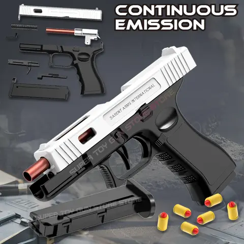 G18 장난감 총. 공기총 권총 CS 사격 무기 장난감 총, 자동 쉘 던지기, 부드러운 총알 장난감 총 (빠른 분해) Best5